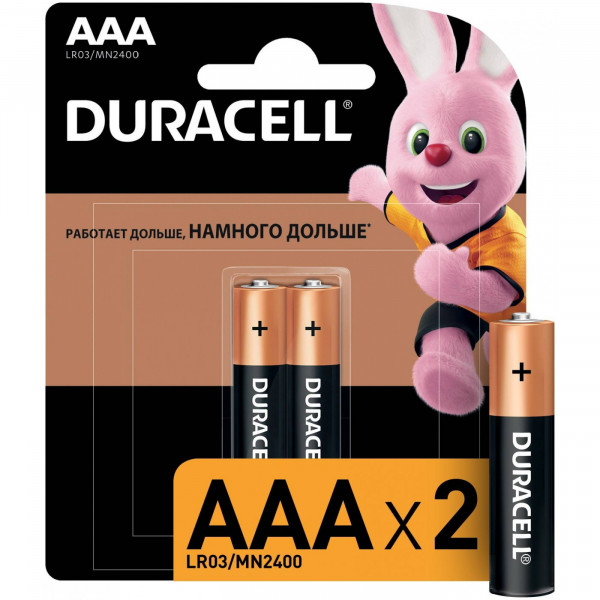 Батарейка тип AAA DURACELL LR03 BASIC CN 2 шт