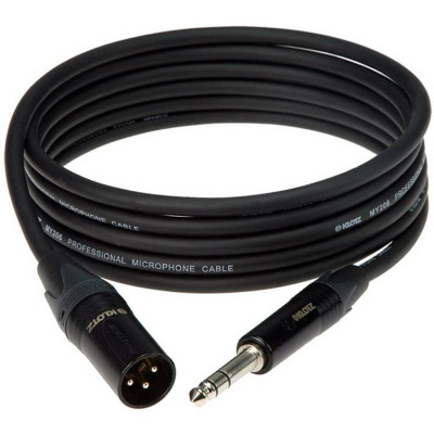 KLOTZ M1MS1B0200 кабель микрофонный XLR Male - Jack 6,3 Stereo 2 m