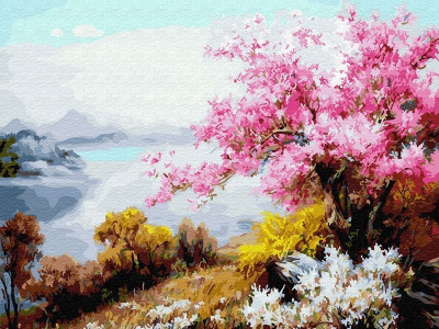 Картина по номерам 40х50 Цветение сакуры (26 цветов)