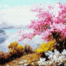 Картина по номерам 40х50 Цветение сакуры (26 цветов)
