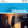 D'ADDARIO EJ36 Light 10-47 струны для 12-струнной акустической гитары