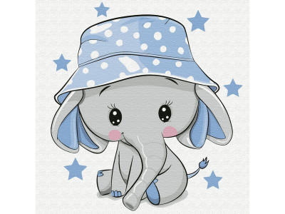 Набор юного художника 20х20 Слонёнок в панамке (10 цветов)