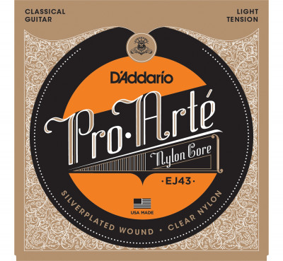 Струны для классической гитары D'ADDARIO EJ43 серебро (Silver) натяжение Light