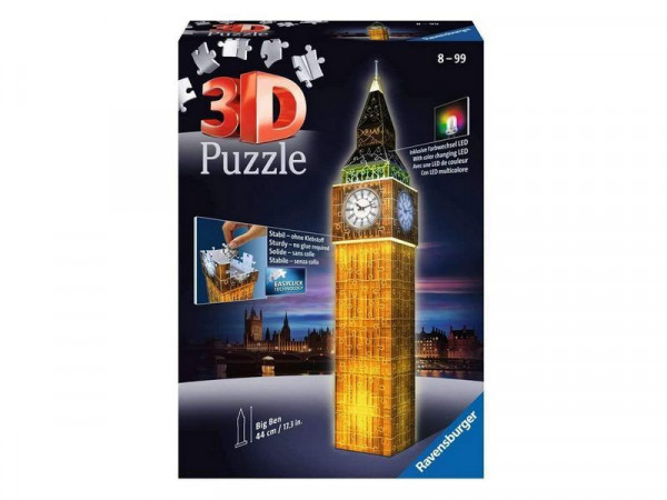 3D Пазл Ravensburger "Ночной Биг-Бен", 216 эл.