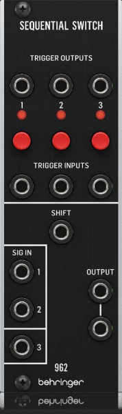 Модуль CV-маршрутизации BEHRINGER 962 SEQUENTIAL SWITCH, 3 входа, 3 выхода, аттенюатор