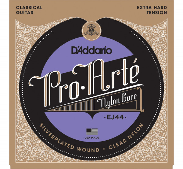 Струны для классической гитары D'ADDARIO EJ44 серебро (Silver), X-Hard Tension