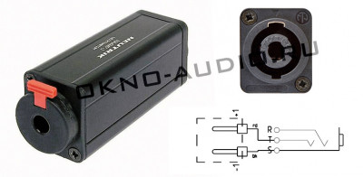 Адаптер переходник Neutrik NA4MP-J 4-контактный Speakon - 1/4 TS