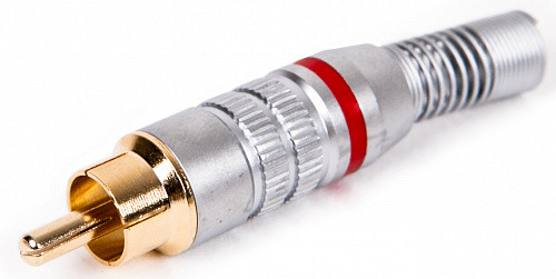 FORCE CFA-055 - разъем rca, позолота, пластмассовый с разноцветными кольцами