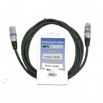 Invotone ACM1106/BK микрофонный кабель XLR мама-XLR папа 6 м