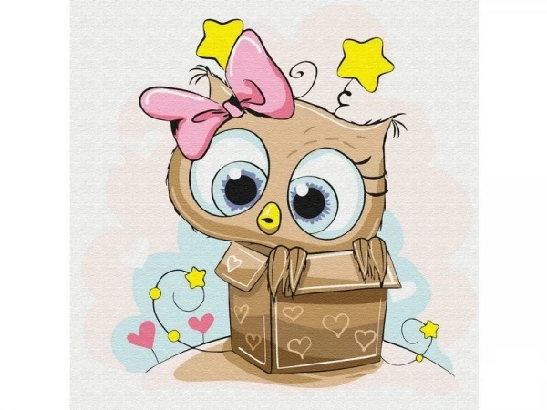 Набор юного художника 20х20 Совенок в подарочной коробке (12 цветов)