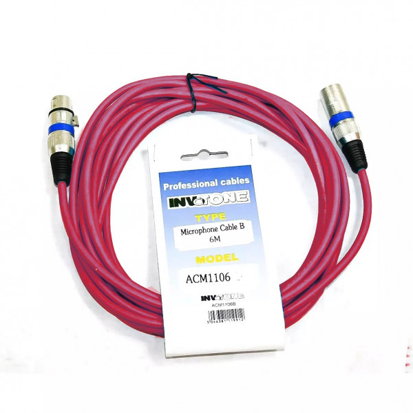 Invotone ACM1106/R микрофонный кабель XLR мама-XLR папа 6 м