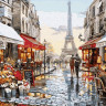 Картина по номерам на дереве 40х50  ОКНО В ПАРИЖ (28 цветов)
