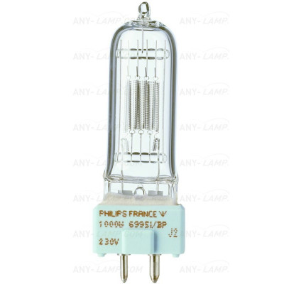 PHILIPS 6995 I/BP лампа галогеновая, 230V-1000W, цоколь GY9.5, ресурс - Blue Pinch