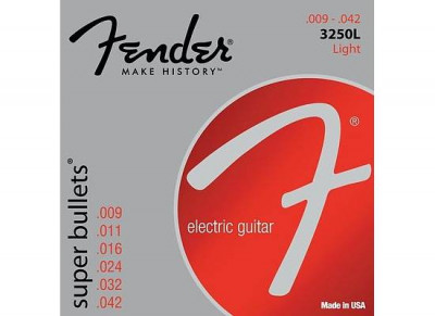 FENDER STRINGS NEW SUPER BULLET 3250L NPS BULLET END 9-42, струны для электрогитары, стальные с никелевым покрытием