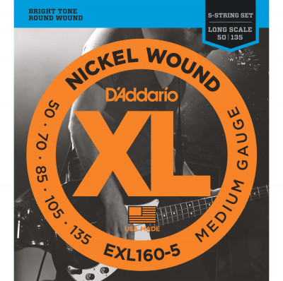 Струны для 5-струнной бас-гитары D'ADDARIO EXL160-5 Soft-reg 050-135