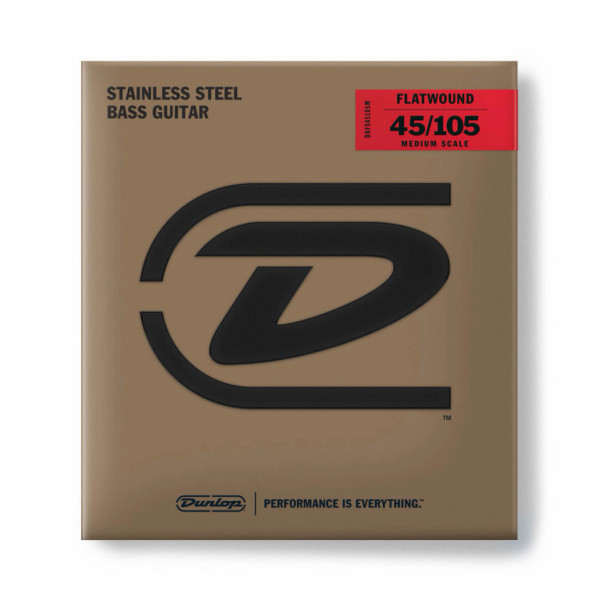 DUNLOP  DBFS45105M Flatwound Stainless Steel Medium Scale Струны для бас-гитары