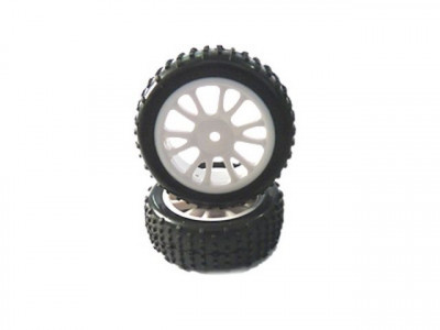 Комплект задних колес в сборе, белые, для багги Himoto масштаба 1/16, 2шт.