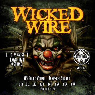 KERLY KXW8-1074 Wicked Wire 8 Strings Roundwound Tempered струны для 8-струнной электрогитары