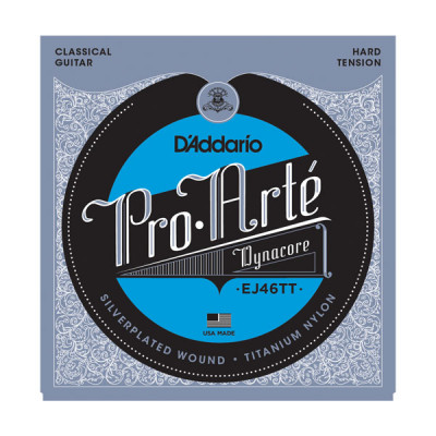 Струны для классической гитары D'ADDARIO EJ46TT сильное натяжение, оплётка-титан