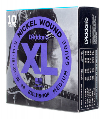 Набор из 10 комплектов струн D'Addario EXL11510P