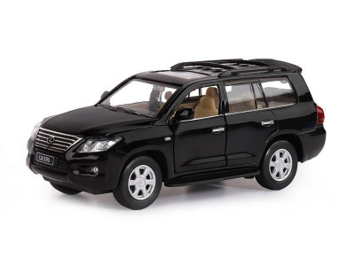 Машина "АВТОПАНОРАМА" Lexus LX570, черный, 1/32, свет, звук, инерция, в/к 17,5*13,5*9 см