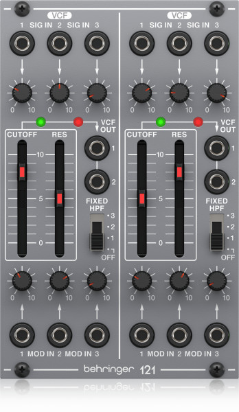 Модуль Behringer 121 DUAL VCF аналоговый для Eurorack Модуль Behringer 121 DUAL VCF аналоговый для Eurorack