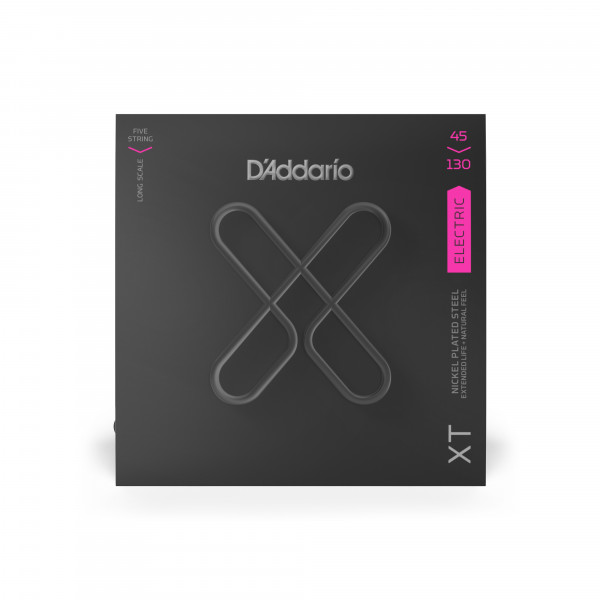 Струны для бас-гитары D'ADDARIO XTB45130 5 струн никелированные 45-130 с покрытием