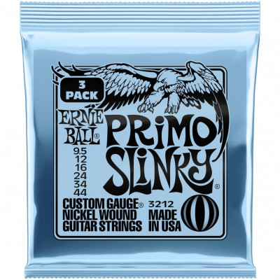 Струны для электрогитары ERNIE BALL 3212 Nickel Slinky Primo 3 Pack 9.5-44