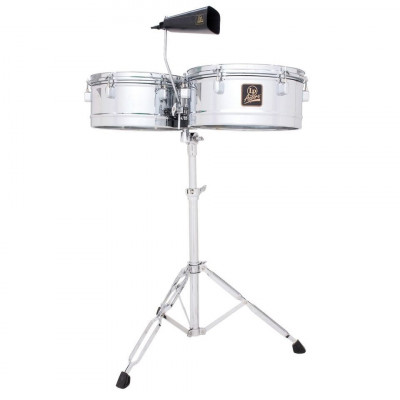 LATIN PERCUSSION LPA256 Aspire Timbales Chrome комплект тимбале 13" и 14"Х6-1/2" со стойкой и ковбеллом