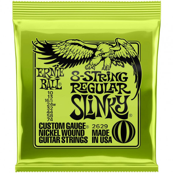 Набор струн для электрогитары ERNIE BALL 2629 Nickel Wound калибр 10-74, Regular Slinky 8