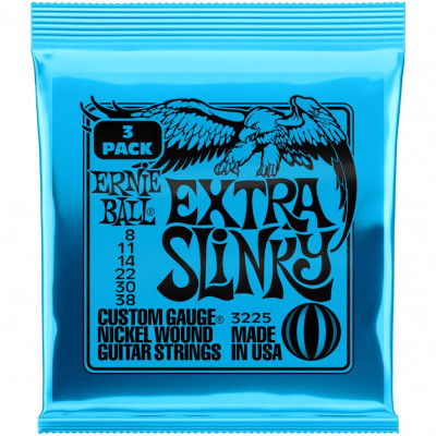 Струны для электрогитары ERNIE BALL 3225 Nickel Slinky Extra 3 Pack 8-38