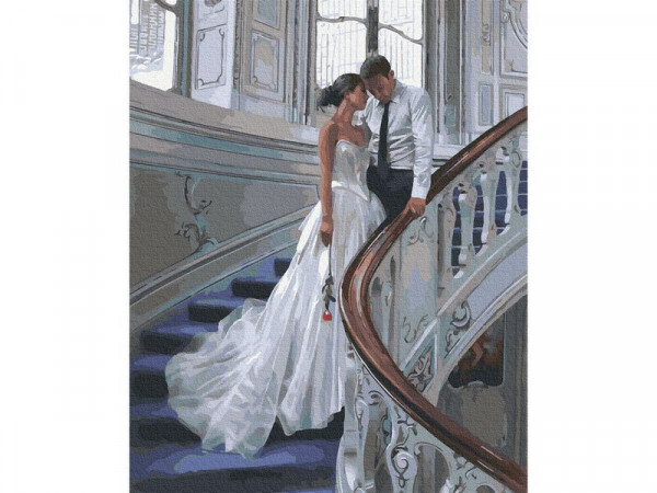 Картина по номерам 40х50 МОЛОДОЖЕНЫ (28 цветов)