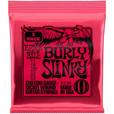 Струны для электрогитары ERNIE BALL 3226 Nickel Slinky Burly 3 Pack 11-52