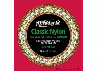 Струны для классической гитары D'ADDARIO EJ27N 1/2 1/2, серебро (Silver), Normal Tension