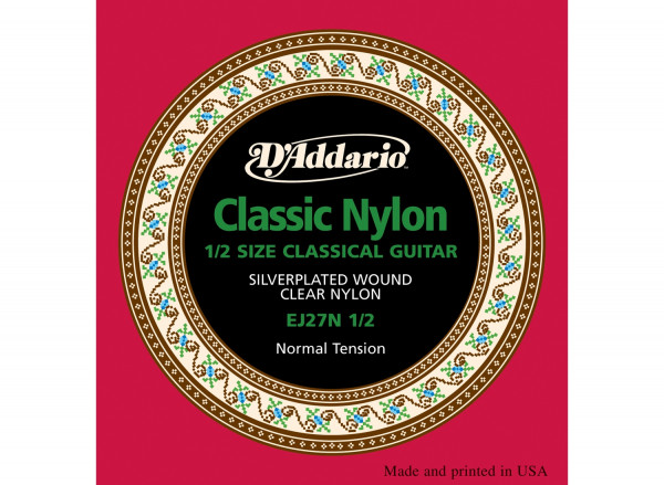 Струны для классической гитары D'ADDARIO EJ27N 1/2 1/2, серебро (Silver), Normal Tension