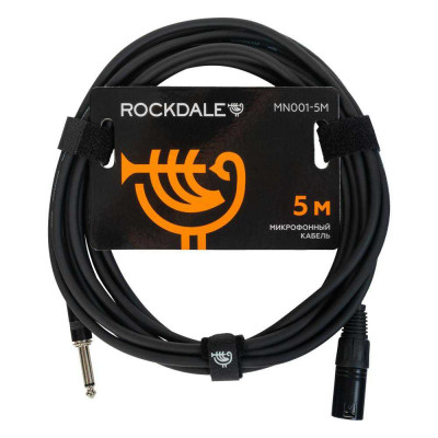 Микрофонный кабель ROCKDALE MN001-10M, разъемы XLR male X mono jack male, 10 м