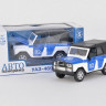Машина "АВТОПАНОРАМА" УАЗ-469 1/24 в/к 22*12*11 см, бело-синий