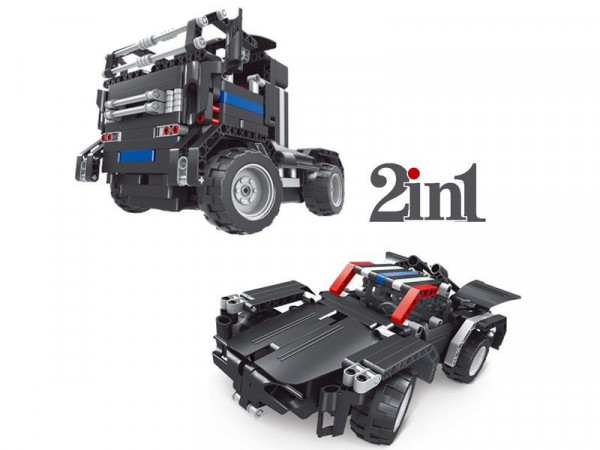 Р/У конструктор Qihui Mechanical Master 2 в 1 Тягач и Спорткар (486 деталей)