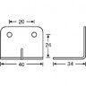 ADAM HALL 40403 - скоба угловая 40х31 мм металл