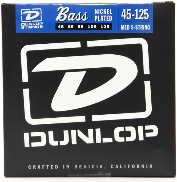 DUNLOP DBN Nickel Plated Steel Bass Medium 5 45-125 струны для 5-струнной бас-гитары