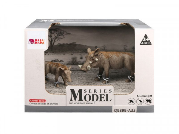 Набор фигурок животных MASAI MARA MM211-131 серии "Мир диких животных": Семья бородавочников, 2 пр.