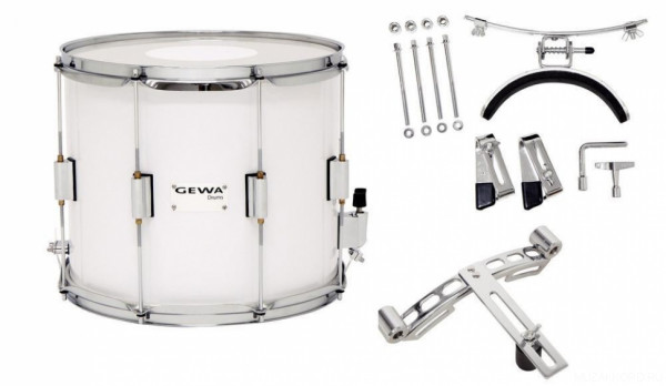 GEWA  Birch White Chrome HW SH 14x12" Маршевый парадный барабан