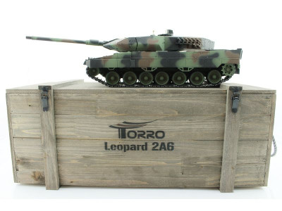 Р/У танк Taigen 1/16 Leopard 2 A6 (Германия) (для ИК танк. боя) САМО 2.4G RTR, деревянная коробка