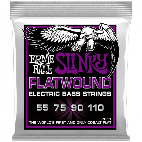 Струны для бас-гитары ERNIE BALL 2811 Power Slinky Flatwound Bass, 55-110