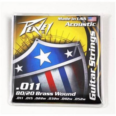 PEAVEY 80/20 Acoustic Brass Wound Strings 11 - 52 комплект струн для акустической гитары