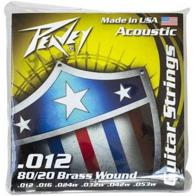 PEAVEY 80/20 Acoustic Brass Wound Strings 12 - 053 комплект струн для акустической гитары