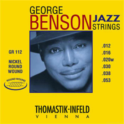 THOMASTIK  George Benson GR112 струны для акустической гитары, 12-53, сталь/никель, круглая оплетка