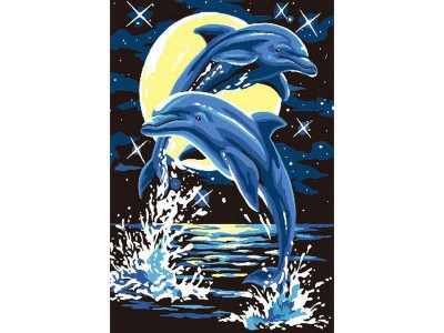 Набор юного художника 20х30 Лунные дельфины (8 цветов)