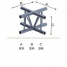 Involight IFX29-C17 - Модуль для 4-х плоских ферм 90* (крест), 290х500 мм