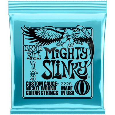 Струны для электрогитары ERNIE BALL 2228 Nickel Wound Mighty Slinky, 8.5-11-15-22w-30-40